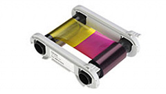 Полноцветная лента (YMCFKO) с УФ панелью на 500 оттисков с чистящим роликом  в Химках